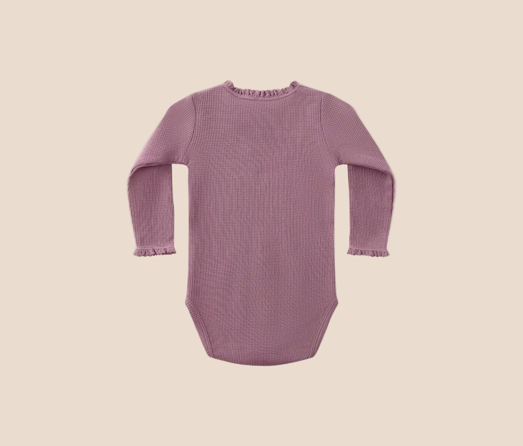 Quincy Mae Waffle Long Sleeve Bodysuit | MULBERRY | HONEYPIEKIDS