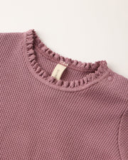 Quincy Mae Waffle Long Sleeve Bodysuit | MULBERRY | HONEYPIEKIDS