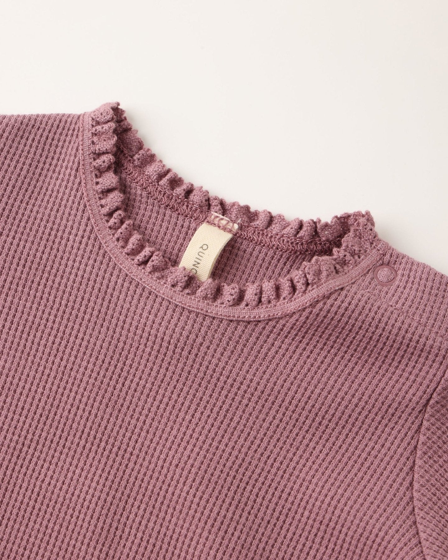 Quincy Mae Waffle Long Sleeve Bodysuit | MULBERRY | HONEYPIEKIDS