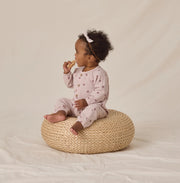 Quincy Mae Waffle Long Sleeve Jumpsuit - HEARTS | HONEYPIEKIDS