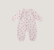 Quincy Mae Waffle Long Sleeve Jumpsuit - HEARTS | HONEYPIEKIDS