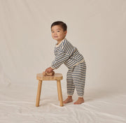 Quincy Mae Waffle Slouch Set | Ocean Stripe | HONEYPIEKIDS
