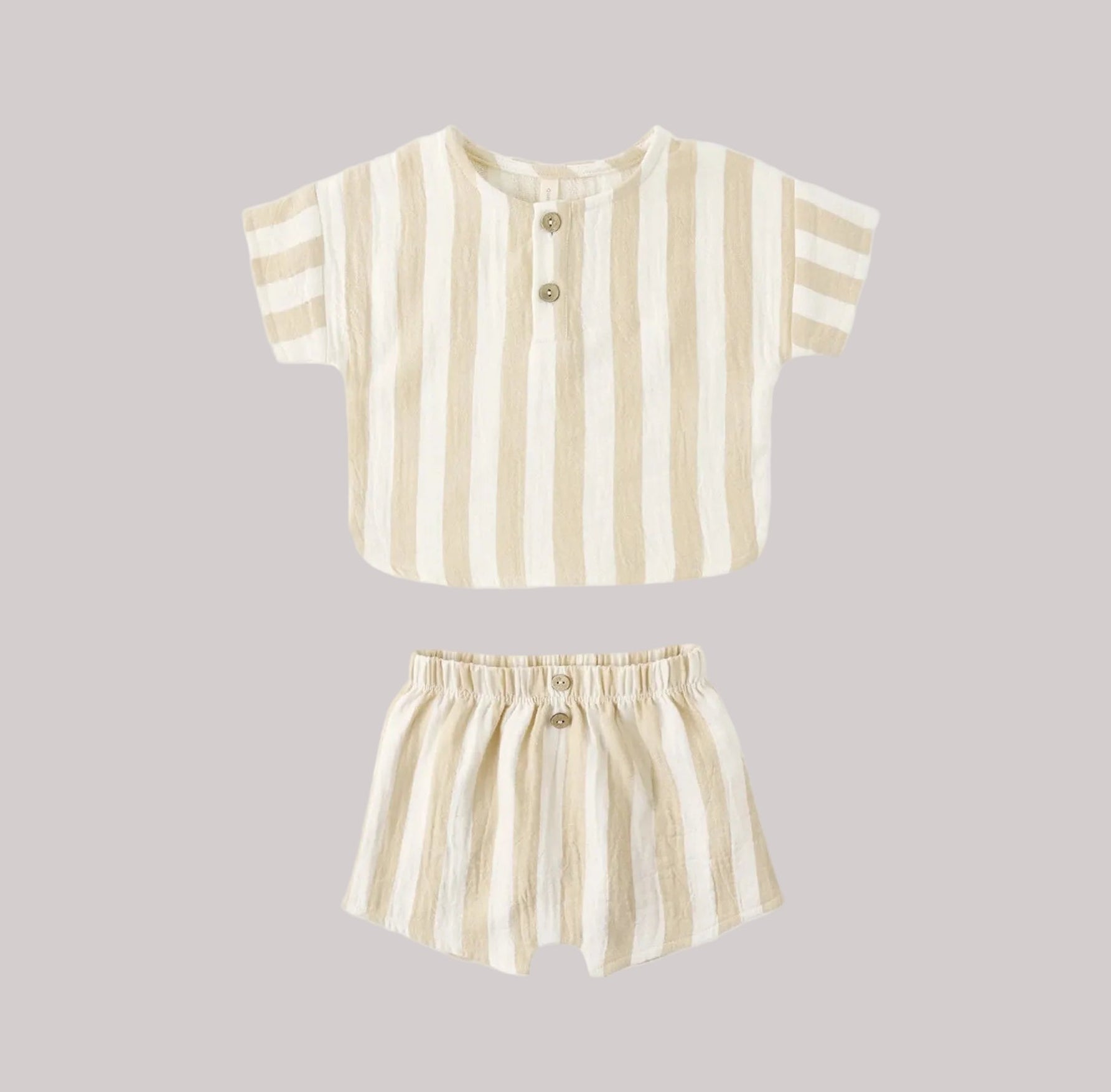 Quincy Mae Woven Boxy Top + Short Set - Summer Stripe | HONEYPIEKIDS 