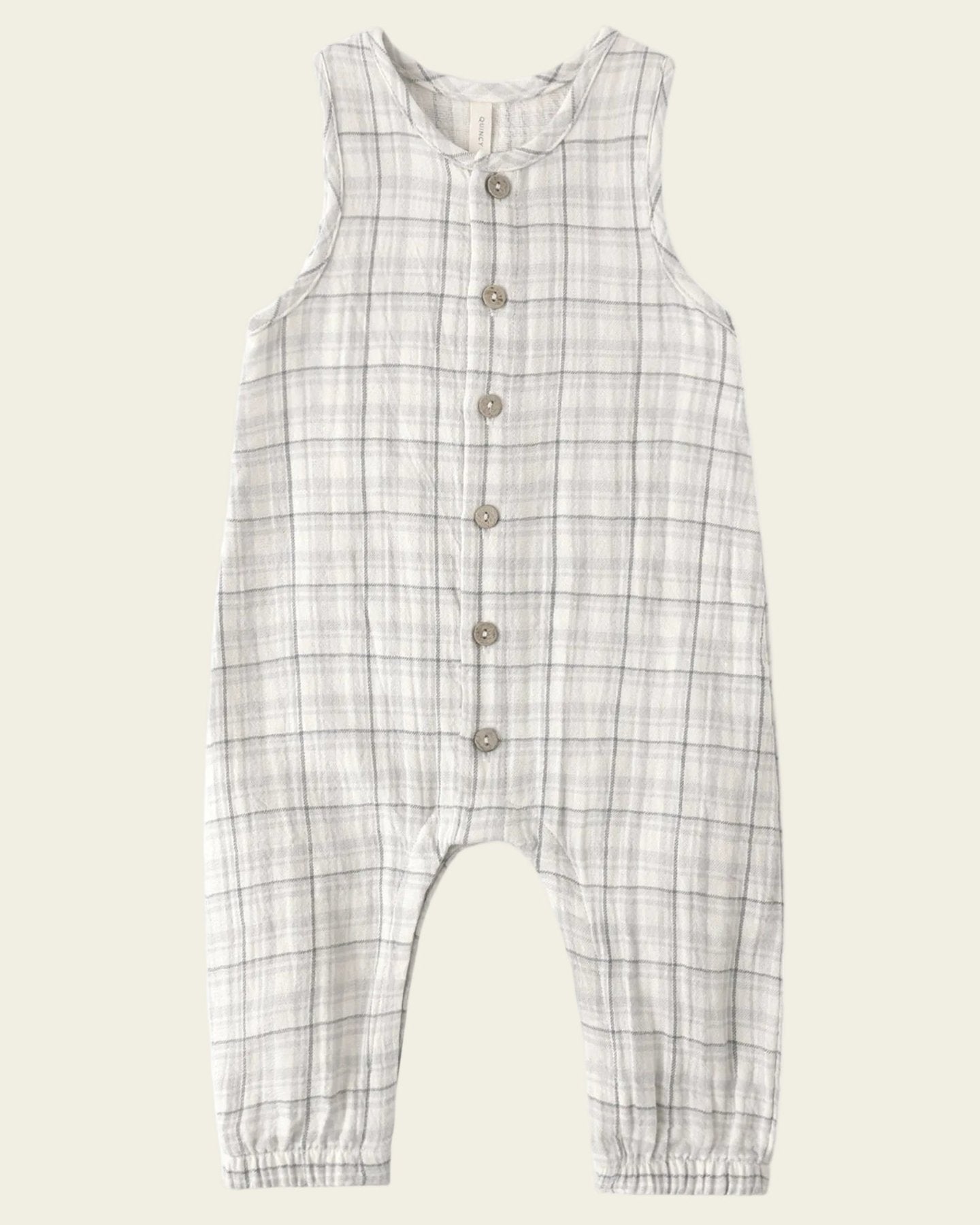 Quincy Mae Woven Jumpsuit - Blue Plaid | HONEYPIEKIDS 
