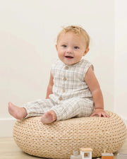 Quincy Mae Woven Jumpsuit - Blue Plaid | HONEYPIEKIDS 