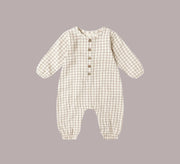 Quincy Mae Woven Jumpsuit - Cedar Check | HONEYPIEKIDS 