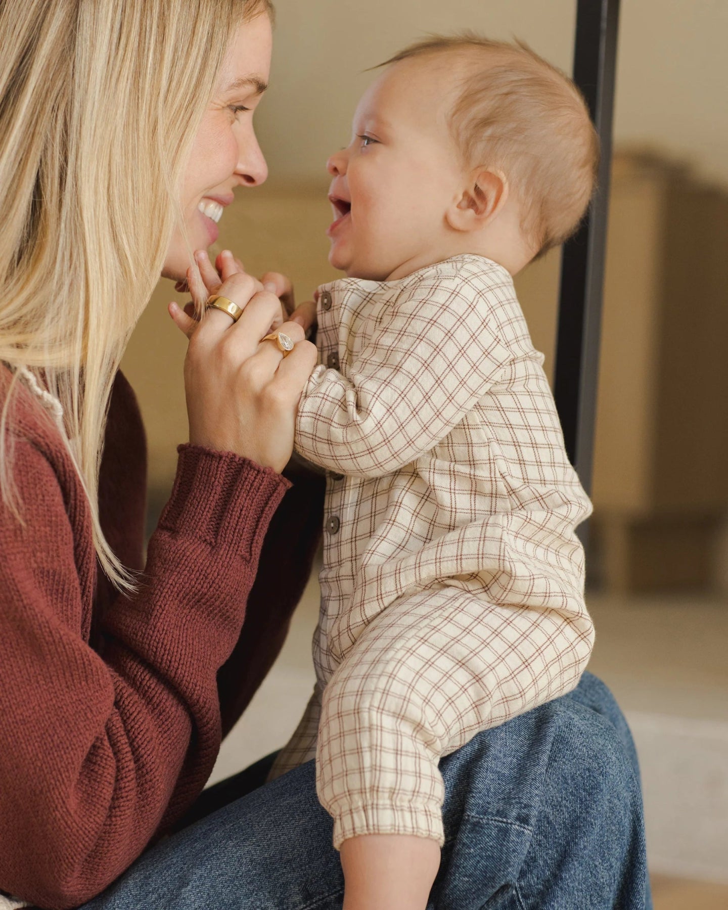 Quincy Mae Woven Jumpsuit - Cedar Check | HONEYPIEKIDS 