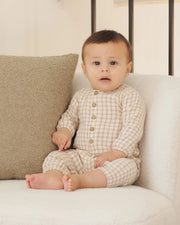 Quincy Mae Woven Jumpsuit - Cedar Check | HONEYPIEKIDS 