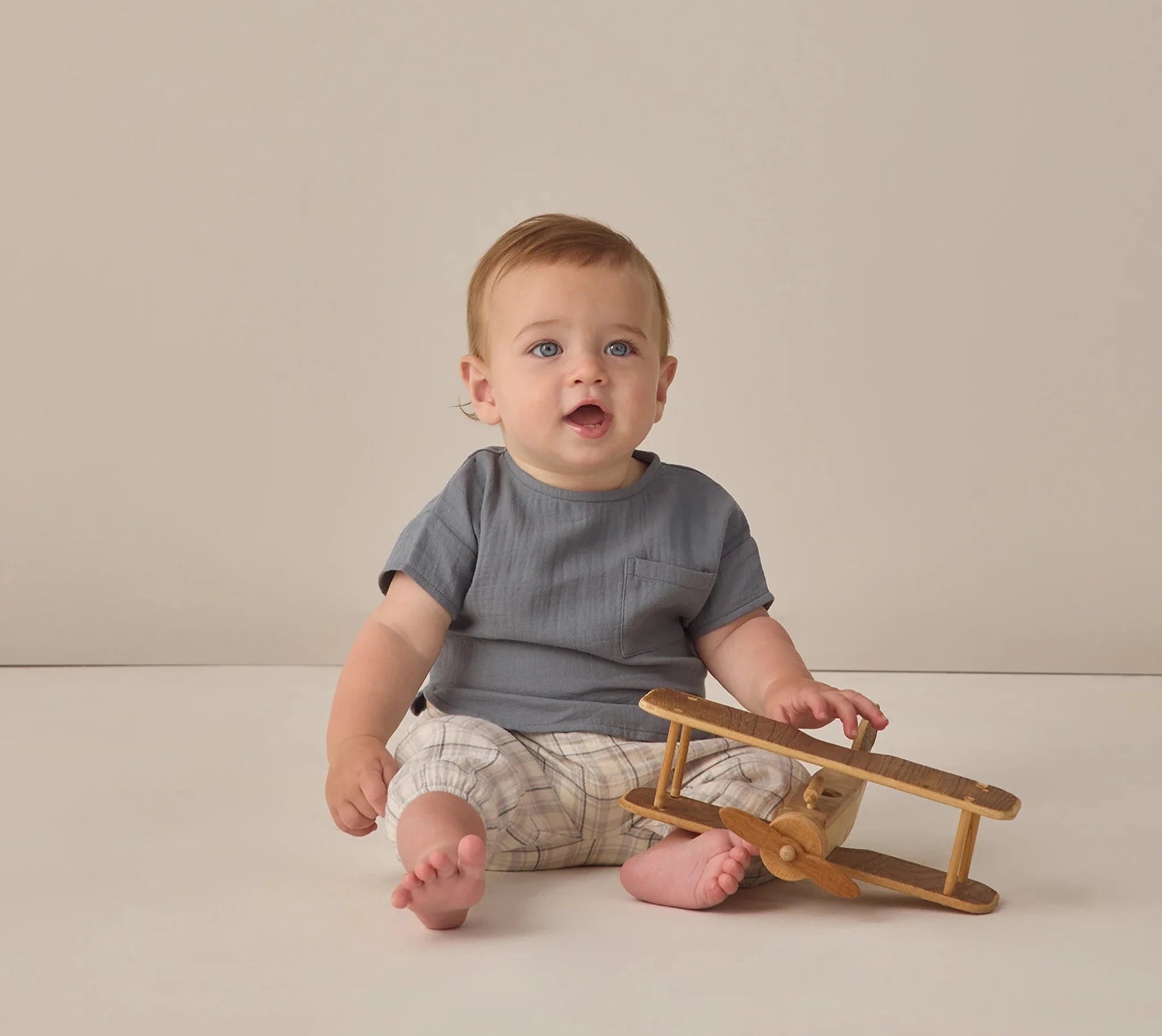 Quincy Mae Baby Boys Woven Pants - Blue Plaid | HONEYPIEKIDS