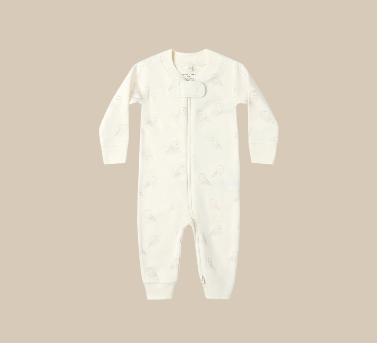 Quincy Mae Zip Long Sleeve Sleeper - Snow Owls | HONEYPIEKIDS