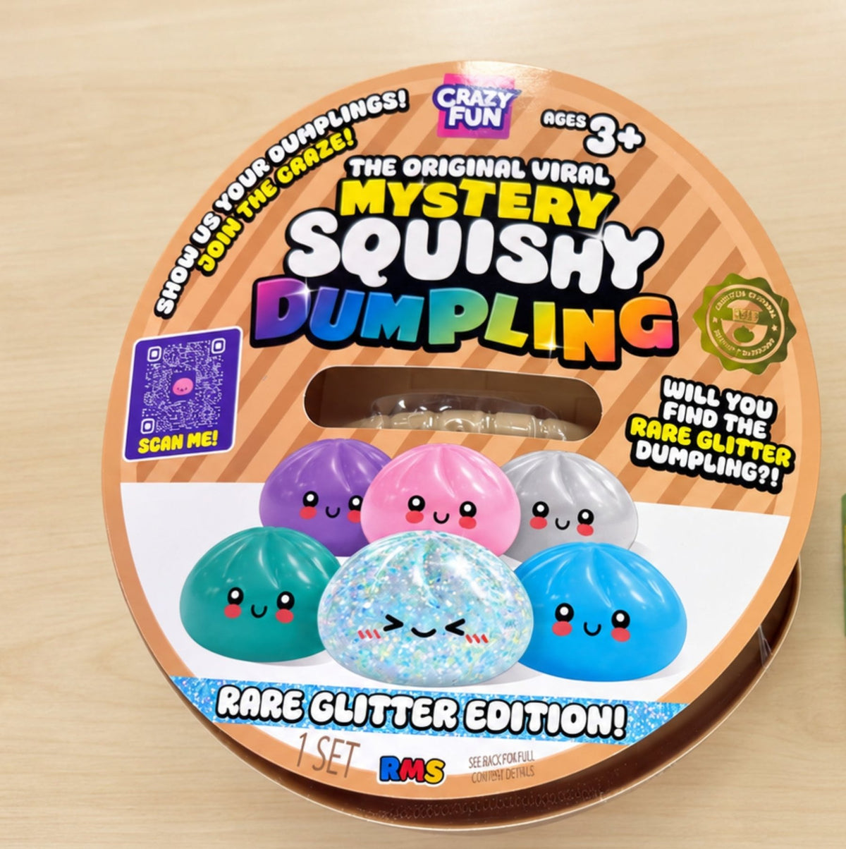 RMS_Mystery_Rare_Glitter_Edition GIANT 7 Inch Dumpling Squishy | HONEYPIEKIDS.COM | Authorized RMS Retailer 