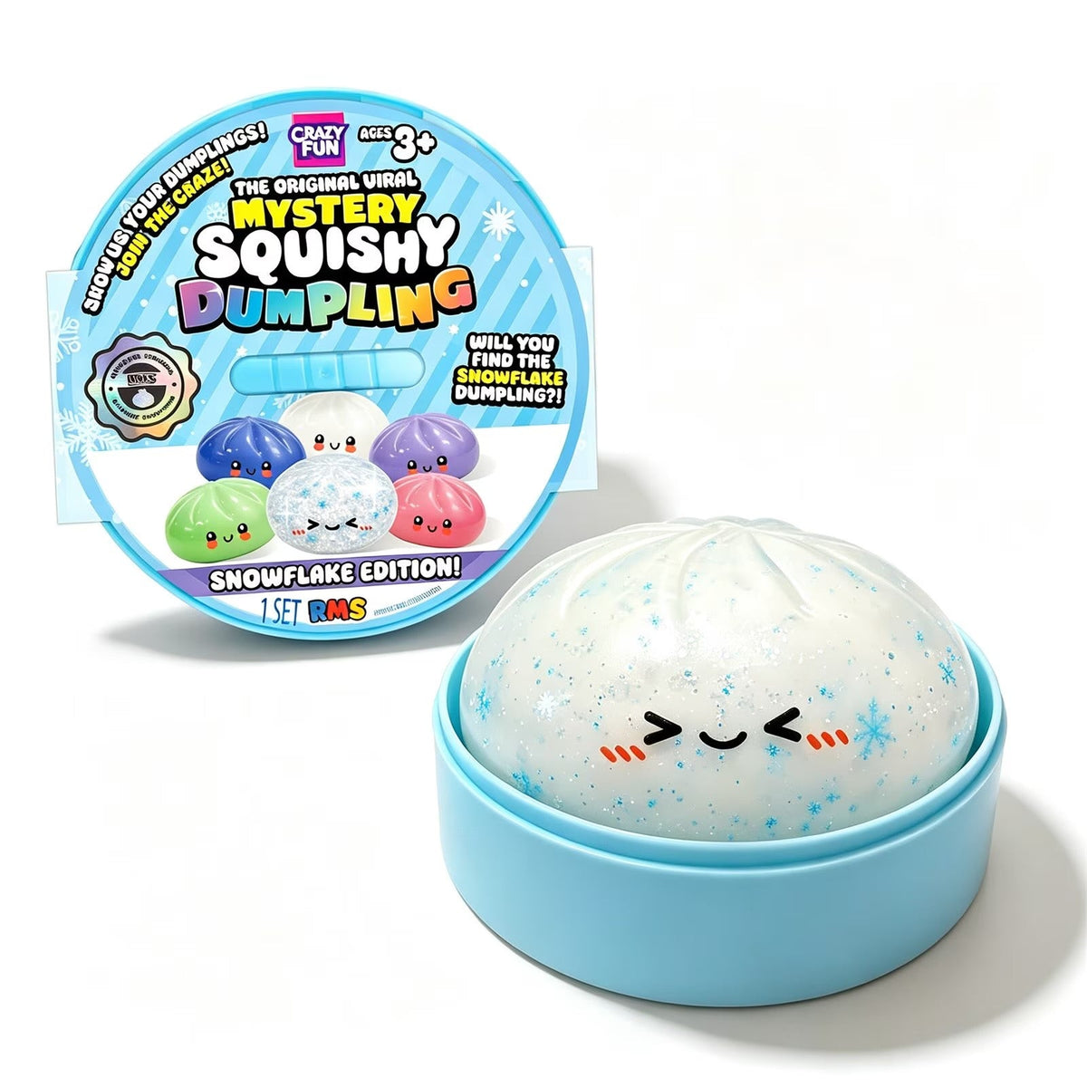 RMS® Snowflake Edition Mystery Bao Bun Dumpling Squishy | HONEYPIEKIDS 