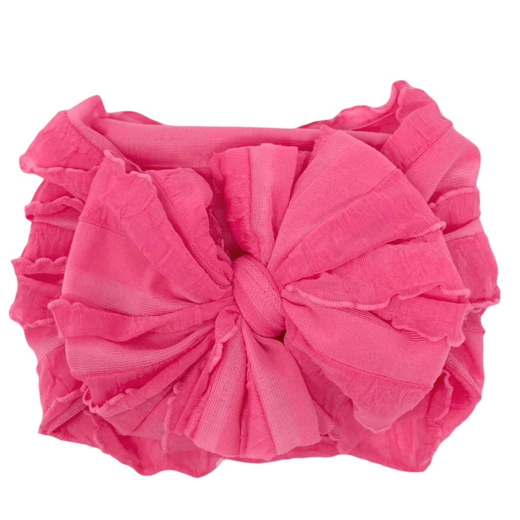 Rockin Royalty - Candy Pink Ruffled Headband | HONEYPIEKIDS 