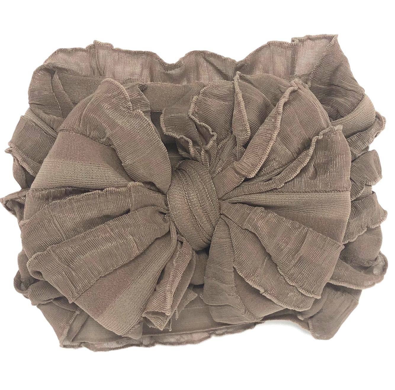 Rockin Royalty - Mocha Ruffled Headband | HONEYPIEKIDS 