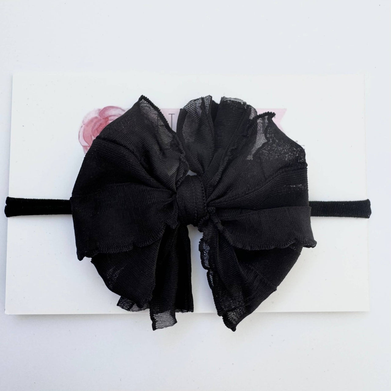 Rockin Royalty - Skinny Mini Ruffled Headband- Black | HONEYPIEKIDS 