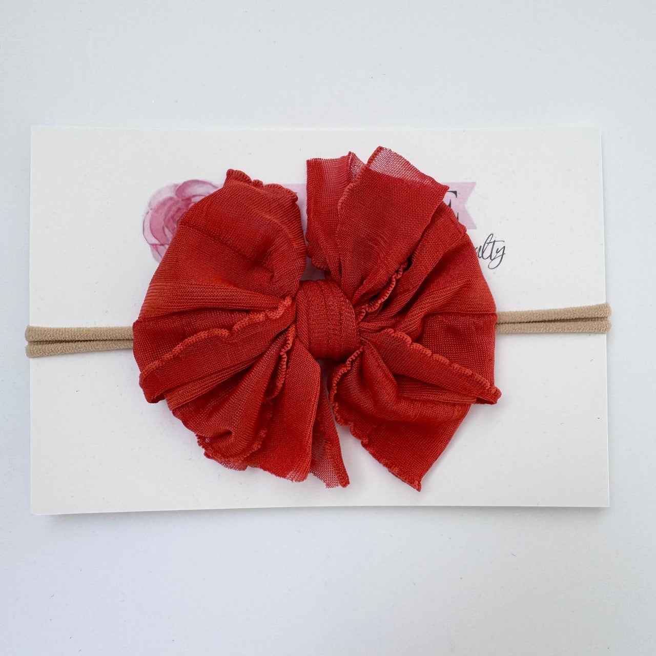 Rockin Royalty - Skinny Mini Ruffled Headband- Burnt Orange | HONEYPIEKIDS 
