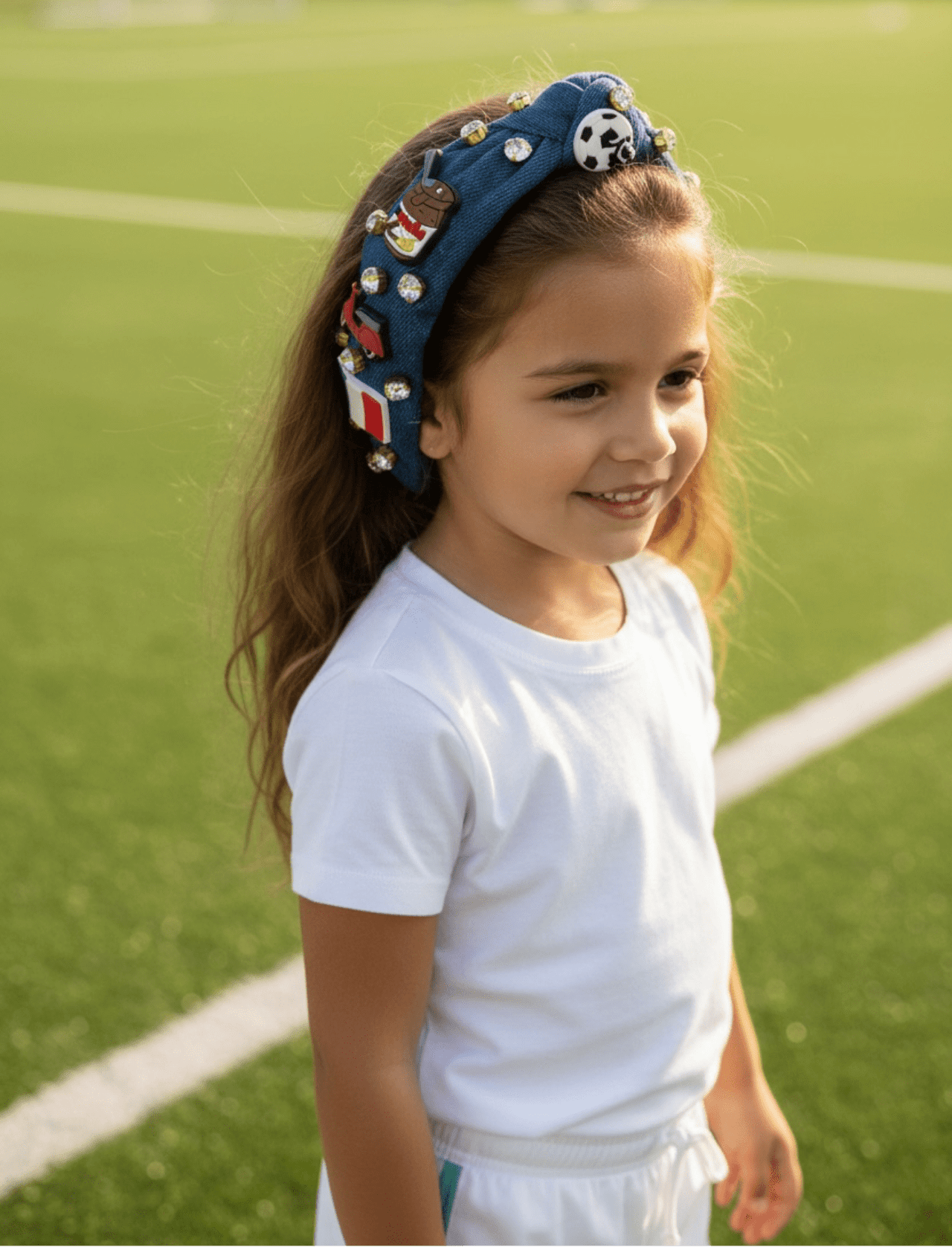 Roman Holiday Blue Denim Charmed Headband