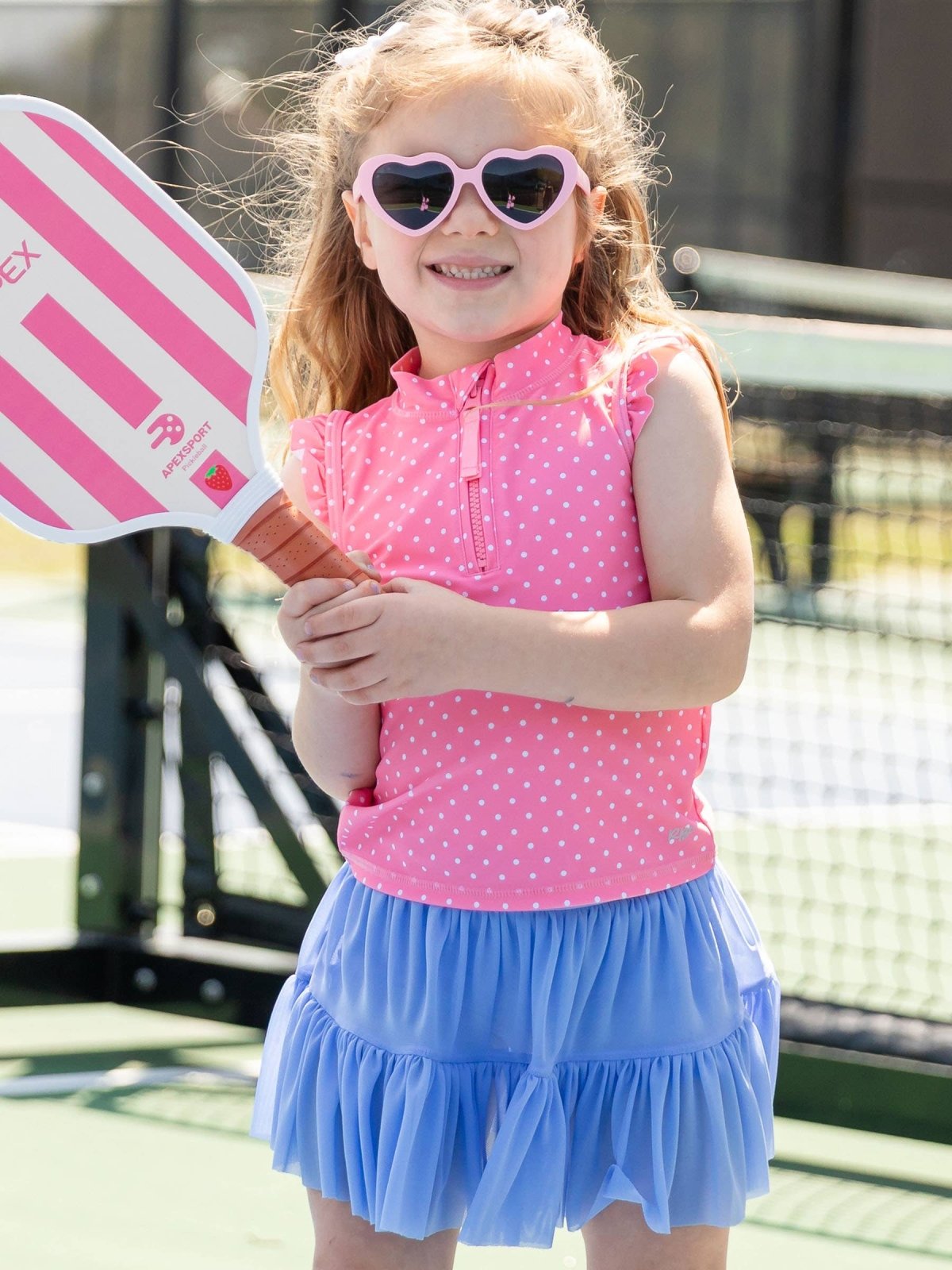 Girls Active Tulle Summer Skort with UPF 50+ - 3 Color Choices | HONEYPIEKIDS 