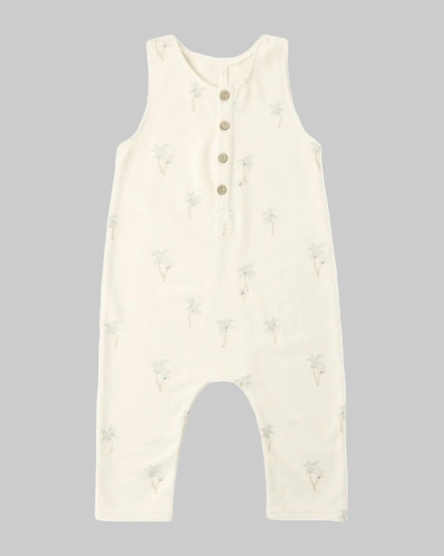 Rylee + Cru TERRY JUMPSUIT PALMS - NATURAL | HONEYPIEKIDS