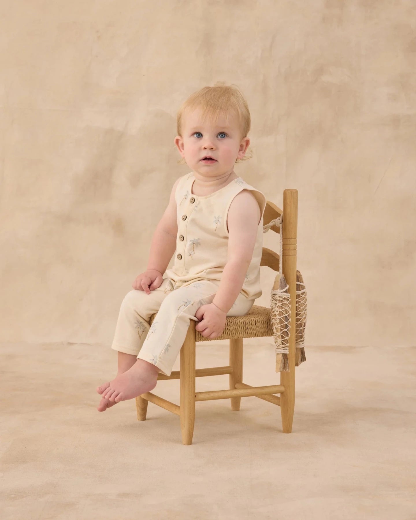 Rylee + Cru TERRY JUMPSUIT PALMS - NATURAL | HONEYPIEKIDS