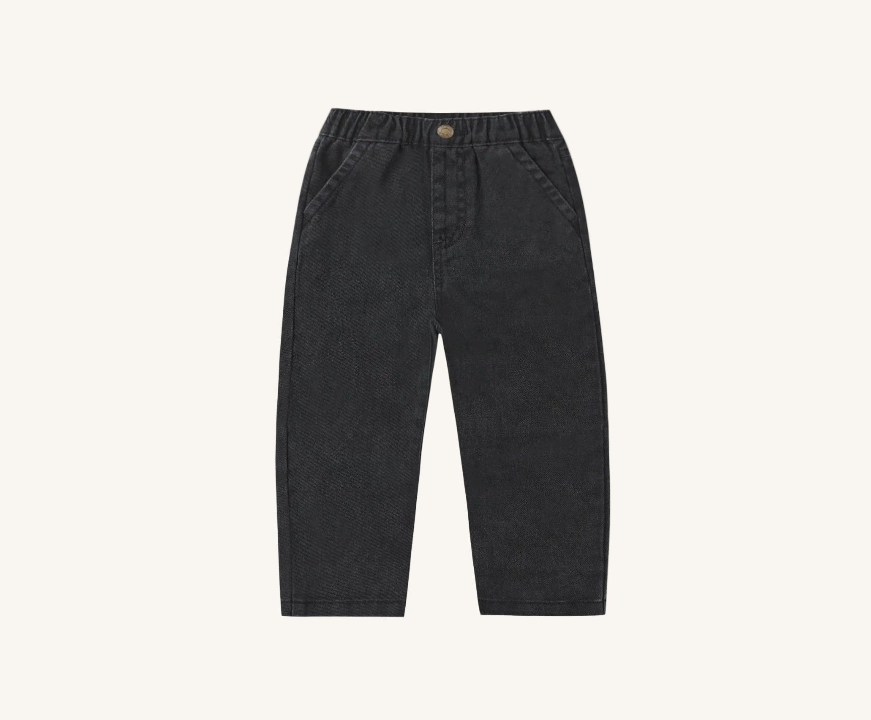 Rylee + Cru Baggy Soft Denim Pants - Washed Black | HONEYPIEKIDS 