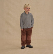 Rylee + Cru Boys Collared Long Sleeve Shirt - Black Gingham | HONEYPIEKIDS 