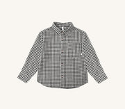 Rylee + Cru Boys Collared Long Sleeve Shirt - Black Gingham | HONEYPIEKIDS 