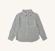 Rylee + Cru Boys Collared Long Sleeve Shirt - Navy Check | HONEYPIEKIDS 