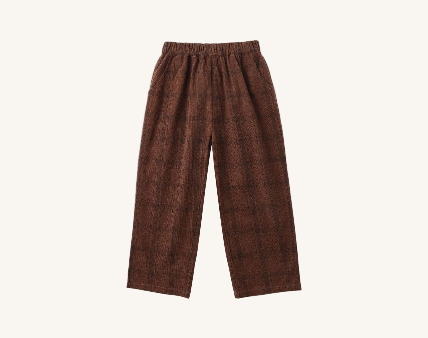 Rylee + Cru Boys Corduroy Baggy Pants - Brown Plaid | HONEYPIEKIDS 