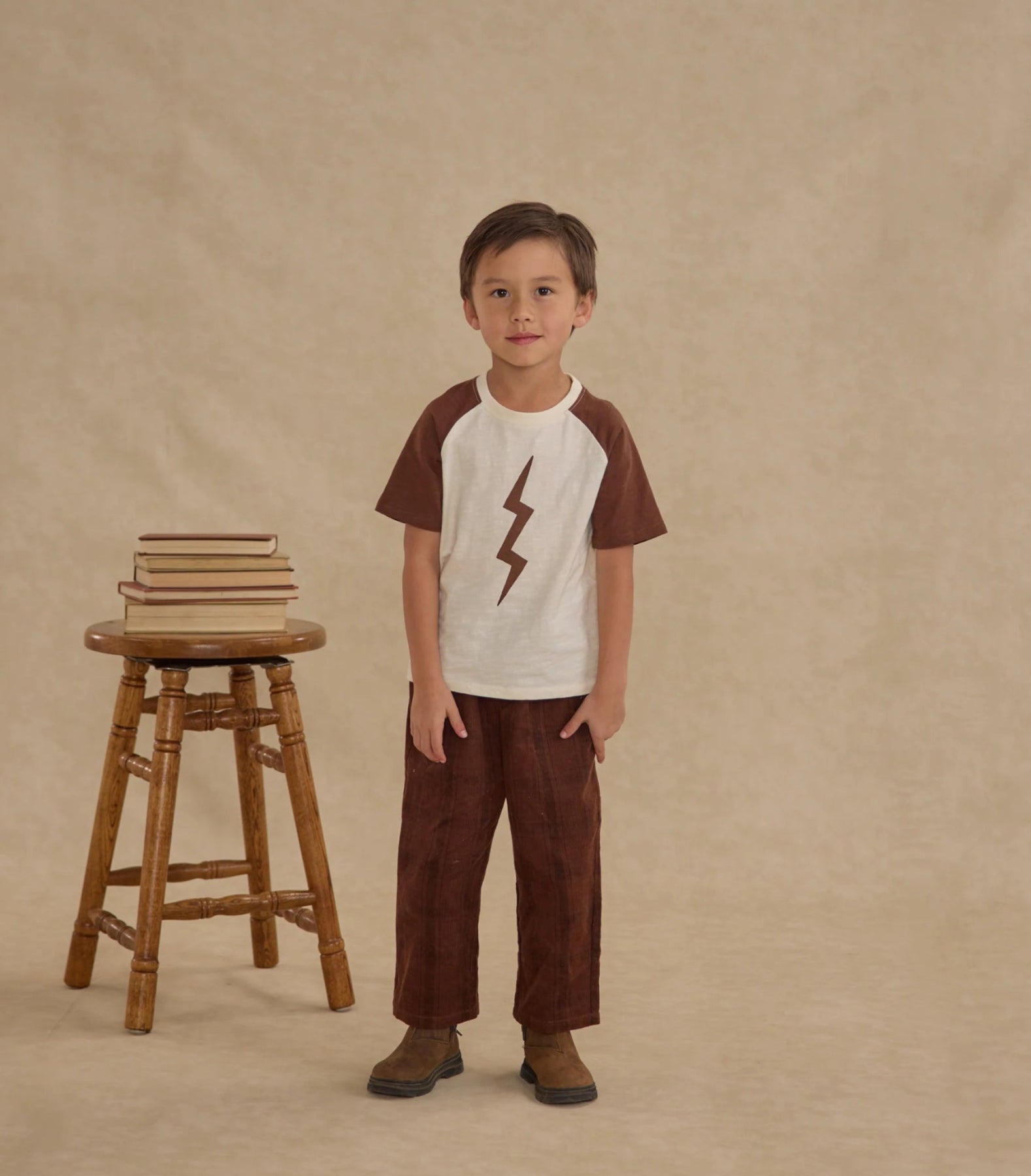 Rylee + Cru Boys Corduroy Baggy Pants - Brown Plaid | HONEYPIEKIDS 