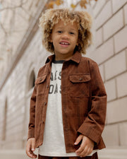 Rylee + Cru Boys Pocketed Corduroy Shirt - Brown | HONEYPIEKIDS 