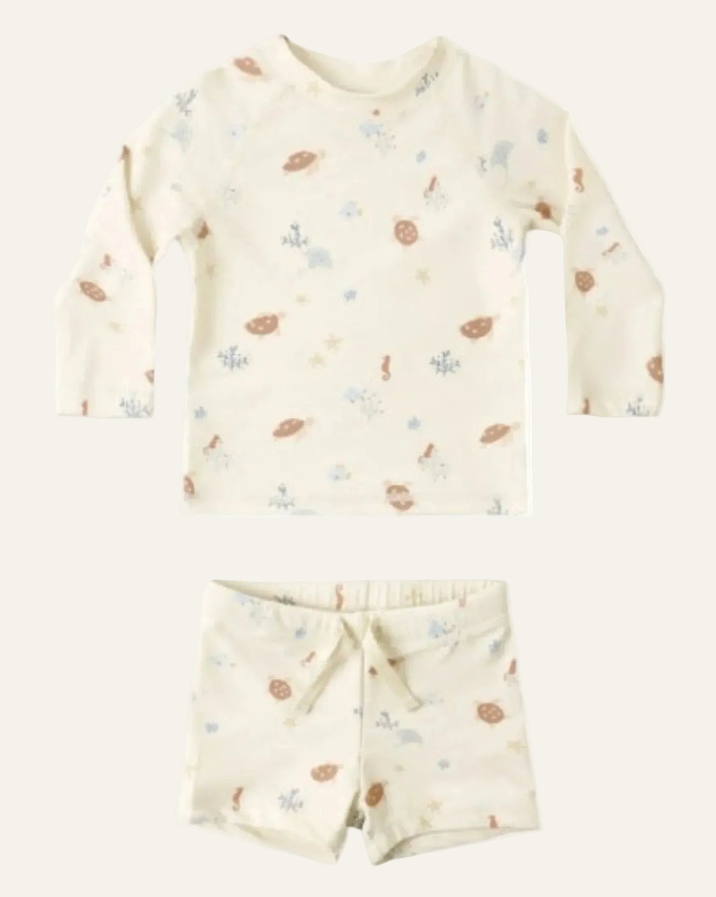 Rylee + Cru BOYS RASHGUARD SET AQUATIC - NATURAL | HONEYPIEKIDS