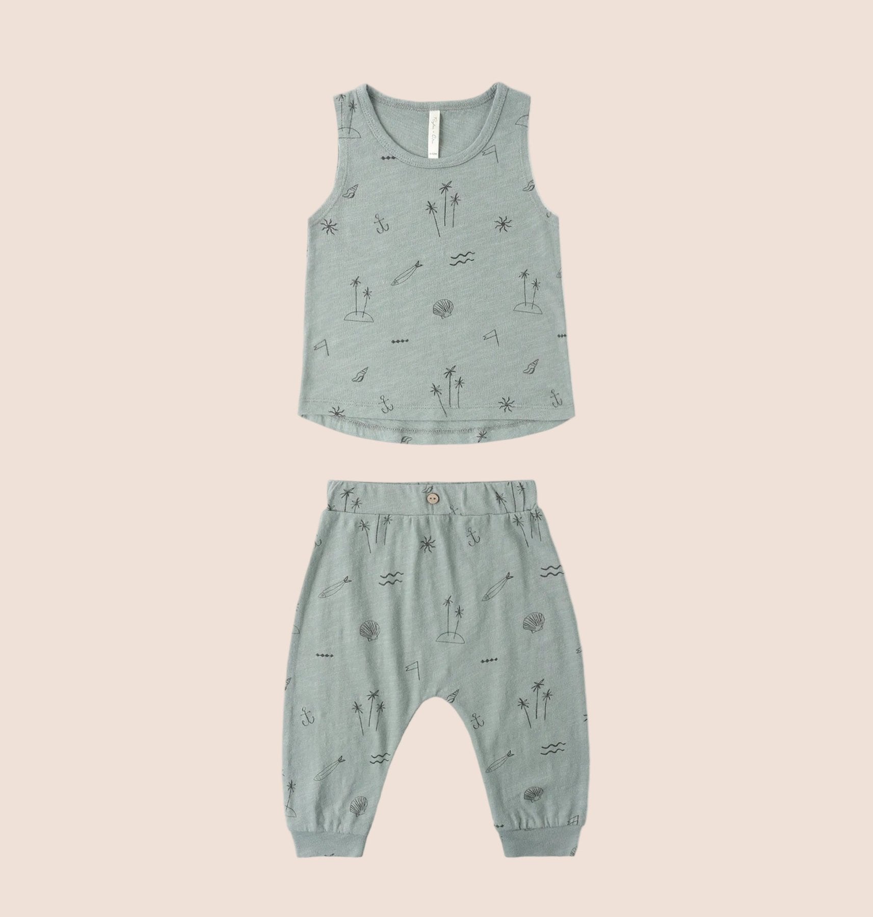 Rylee + Cru Tank + Slouch Pant Set -Coastal | HONEYPIEKIDS