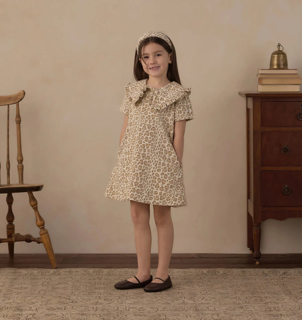 Rylee + Cru Collared Denim Mini Dress - Leopard | HONEYPIEKIDS