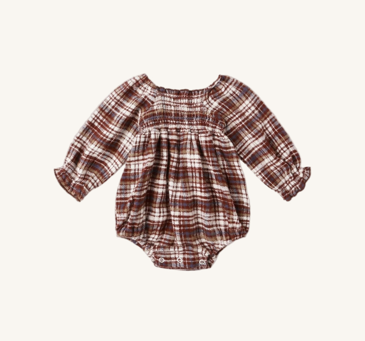 Rylee + Cru Girls Adelaide Romper - Burgundy Plaid | HONEYPIEKIDS 