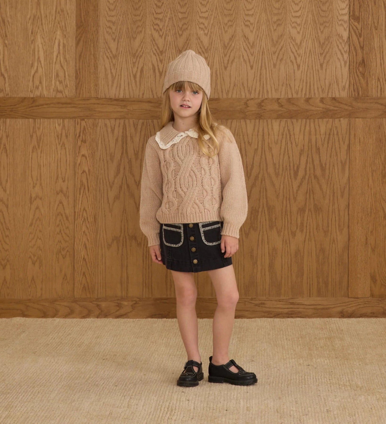 Rylee + Cru Girls Alice Sweater - Heathered Antique | HONEYPIEKIDS 