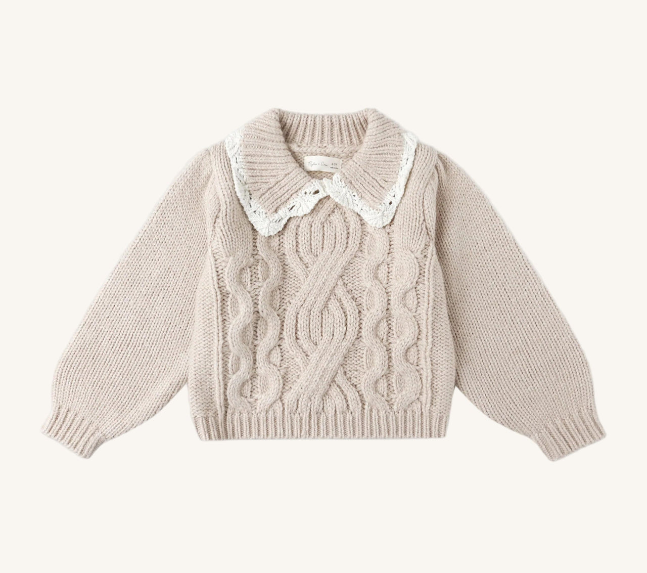 Rylee + Cru Girls Alice Sweater - Heathered Antique | HONEYPIEKIDS 