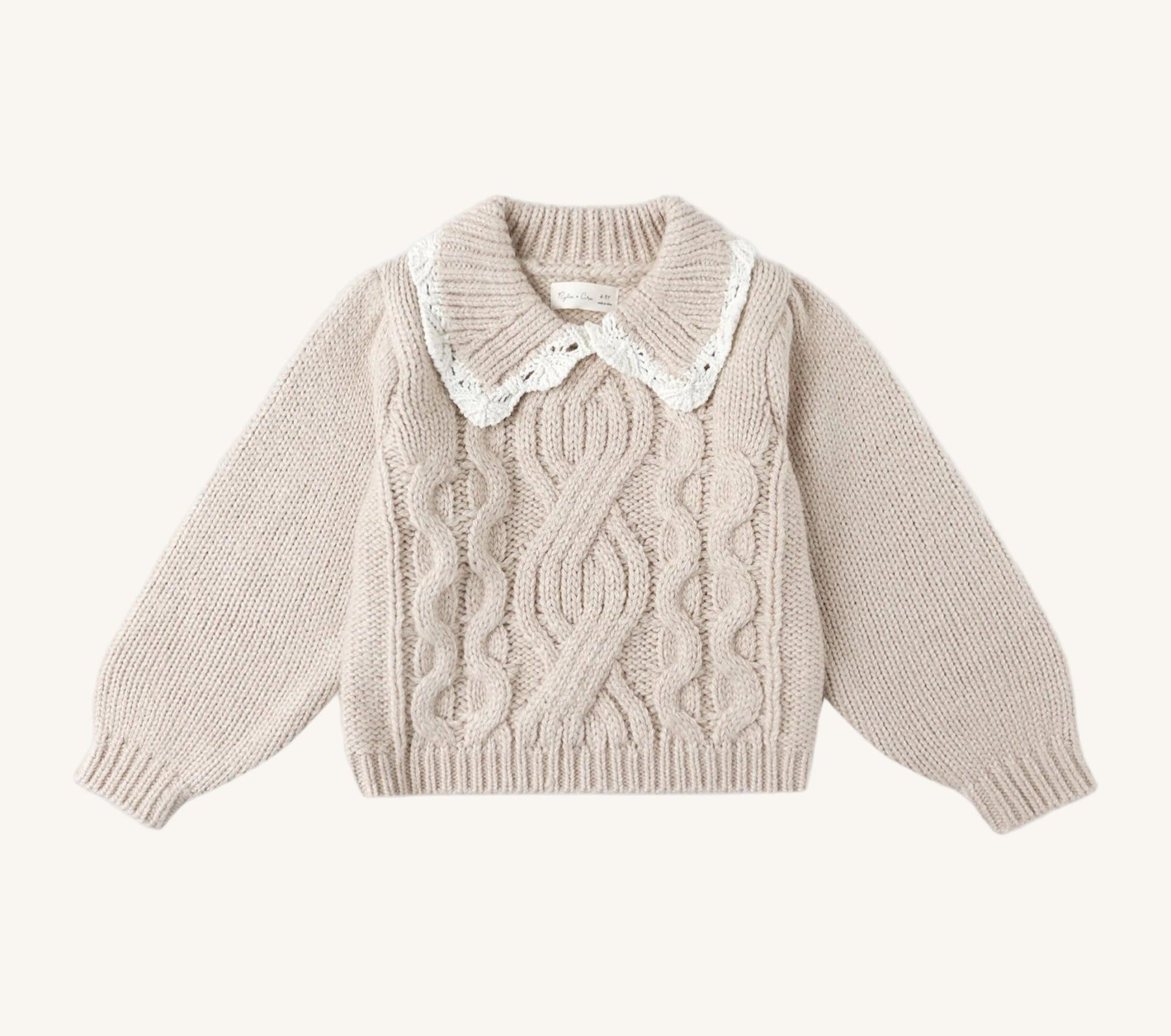 Rylee + Cru Girls Alice Sweater - Heathered Antique | HONEYPIEKIDS 