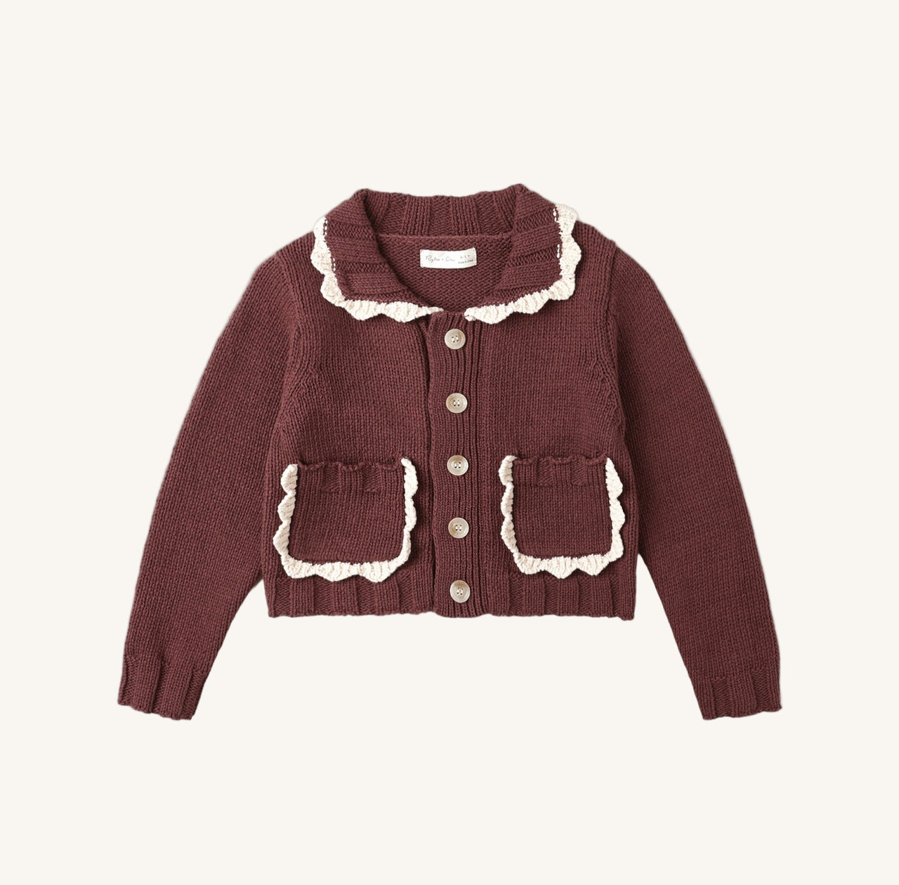 Rylee + Cru Girls Burgundy Collared Cardigan | HONEYPIEKIDS 