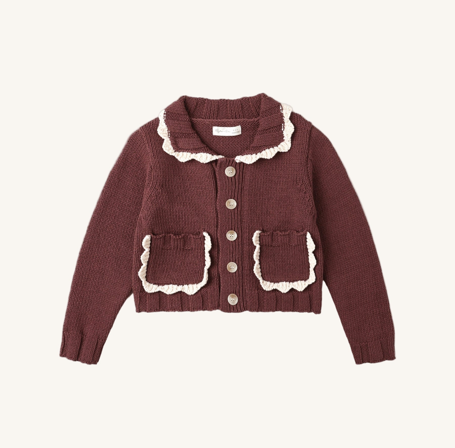 Rylee + Cru Girls Burgundy Collared Cardigan | HONEYPIEKIDS 