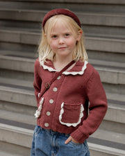 Rylee + Cru Girls Burgundy Collared Cardigan | HONEYPIEKIDS 