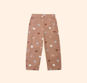 Rylee + Cru Girls Dove Pant - Clay - Hearts | HONEYPIEKIDS
