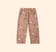 Rylee + Cru Girls Dove Pant - Clay - Hearts | HONEYPIEKIDS