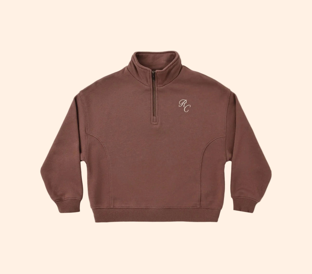 Rylee + Cru Girls Half Zip Sweatshirt - Mulberry | HONEYPIEKIDS 