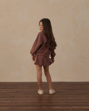 Rylee + Cru Girls Half Zip Sweatshirt - Mulberry | HONEYPIEKIDS 