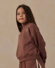 Rylee + Cru Girls Half Zip Sweatshirt - Mulberry | HONEYPIEKIDS 