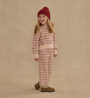 Rylee + Cru Girls Jacquard Knit Set | Ruby Hearts | HONEYPIEKIDS 