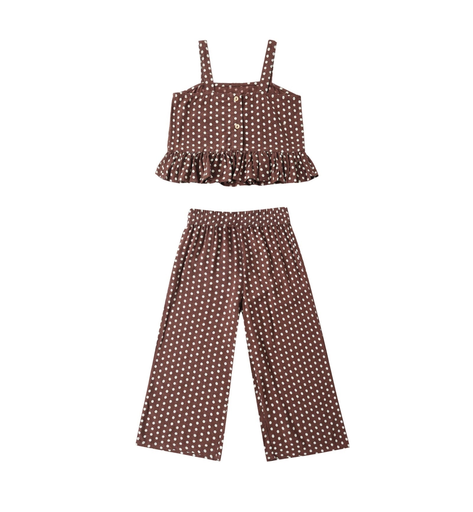 Rylee + Cru Girls Kayli Set - CHOCOLATE POLKA DOT | HONEYPIEKIDS