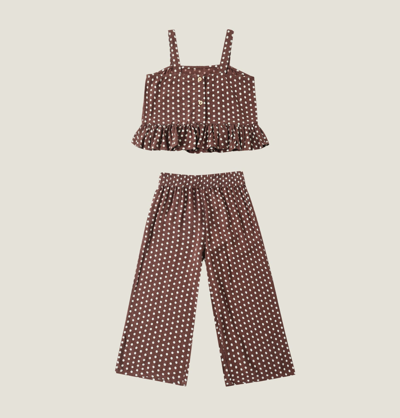 Rylee + Cru Girls Kayli Set - CHOCOLATE POLKA DOT | HONEYPIEKIDS