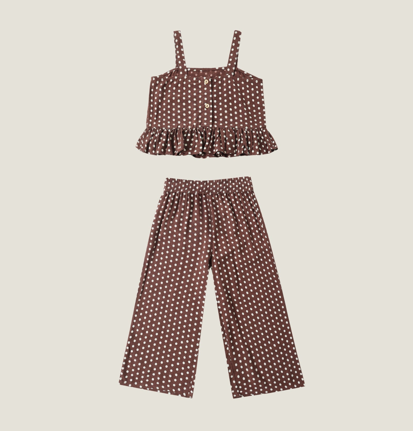 Rylee + Cru Girls Kayli Set - CHOCOLATE POLKA DOT | HONEYPIEKIDS